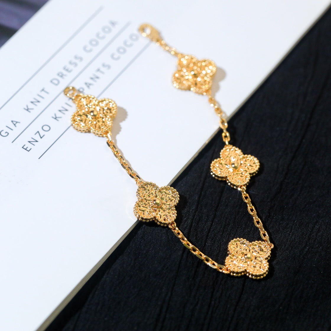 [Royal Jewellery]CLOVER 5 MOTIFS BRONZING BRACELET