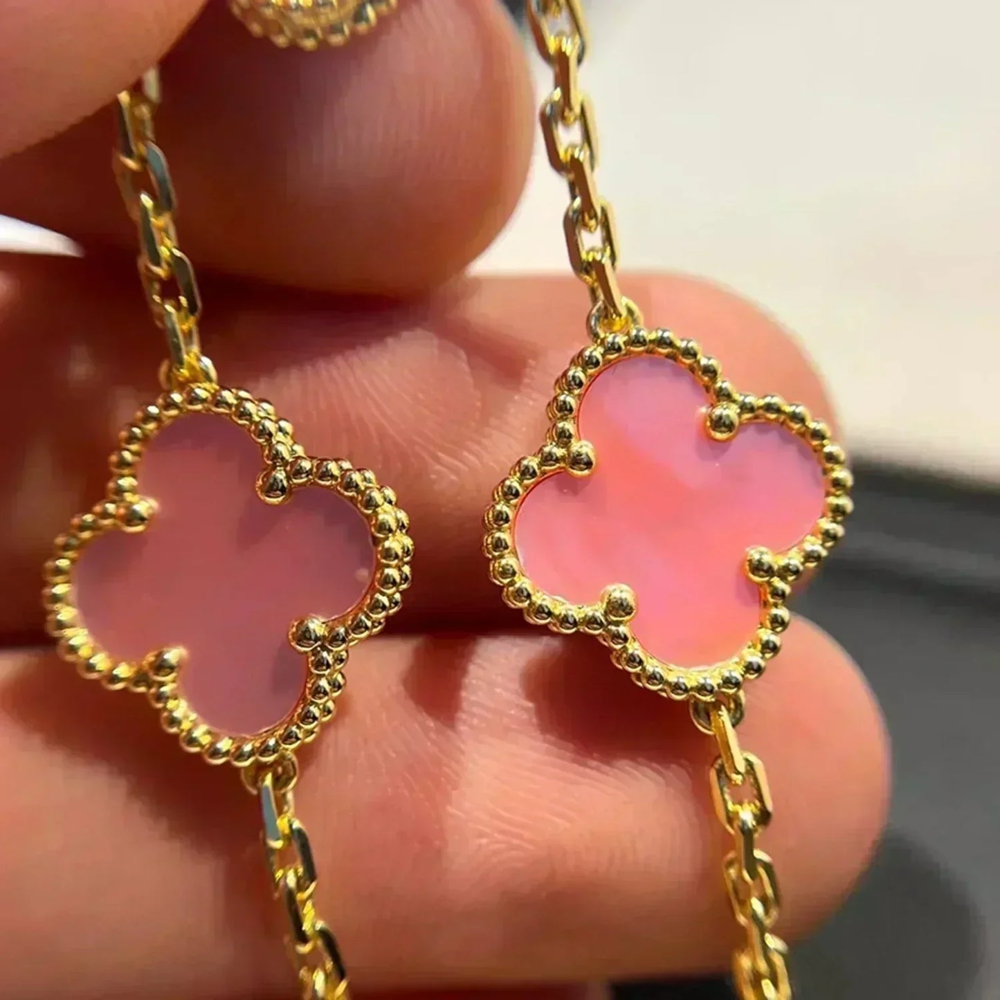 [Royal Jewellery]CLOVER 5 PINK MOP BRACELET