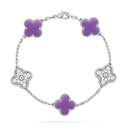 [Royal Jewellery]CLOVER 5 MOTIF LIGHT PURPLE BRACELET COLLECTION