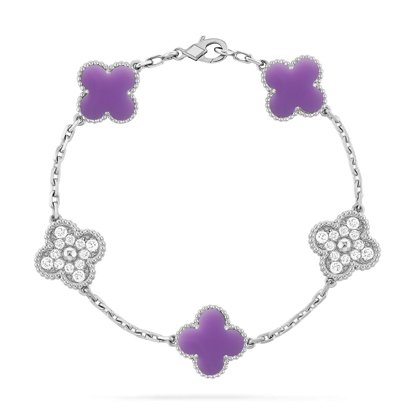 [Royal Jewellery]CLOVER 5 MOTIF LIGHT PURPLE BRACELET COLLECTION
