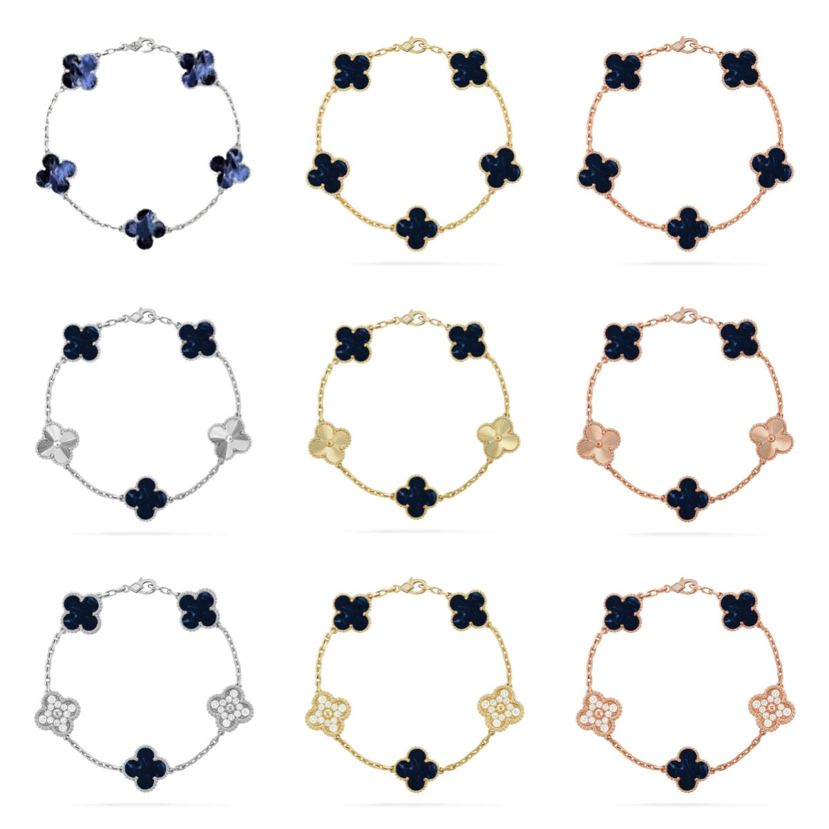 [Royal Jewellery]CLOVER 5 MOTIF PIETERSITE BRACELET COLLECTION