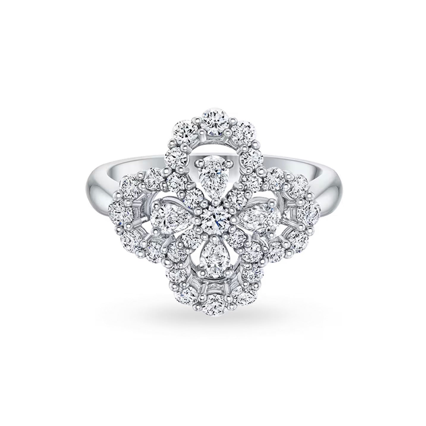 [Royal Jewellery]LOOP RING FULL MOTIF DIAMOND 16MM SILVE