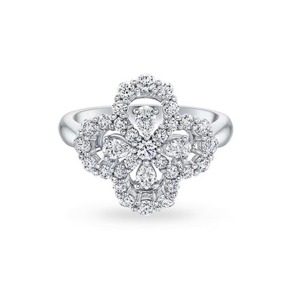[Royal Jewellery]LOOP RING FULL MOTIF DIAMOND 16MM SILVE