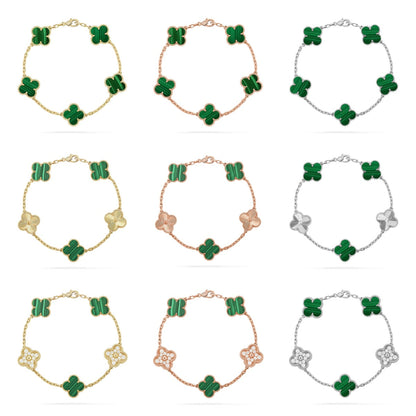[Royal Jewellery] CLOVER 5 MOTIF MALACHITE BRACELET COLLECTION