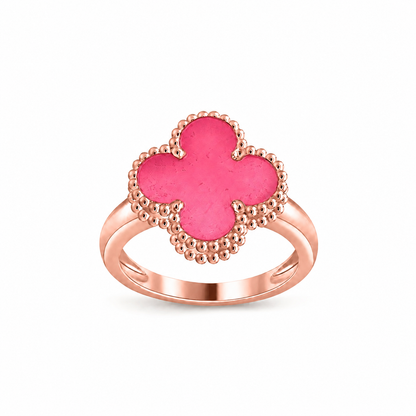 [Royal Jewellery]NEW CLOVER PINK ENAMEL RINGS