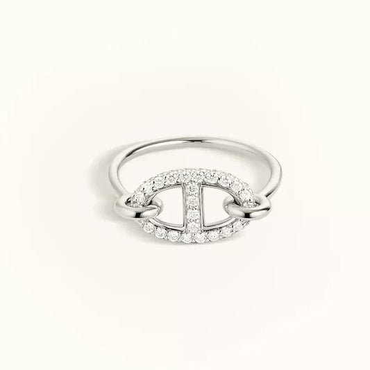 [ROYAL]RONDE SMALL SILVER DIAMOND RING