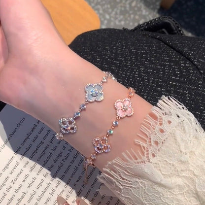 [Royal Jewellery]CLOVER 5 MOTIF PINK BLUE RED WHITE BRACELET