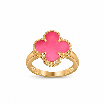 [Royal Jewellery]NEW CLOVER PINK ENAMEL RINGS
