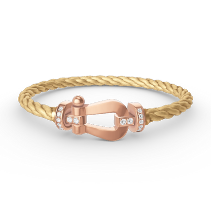 [ROYAL]FORCE LARGE HORSESHOE HALF DIAMOND BRACELET ROSE GOLD