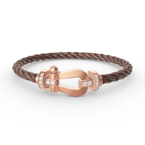 [ROYAL]FORCE LARGE HORSESHOE HALF DIAMOND BRACELET ROSE GOLD