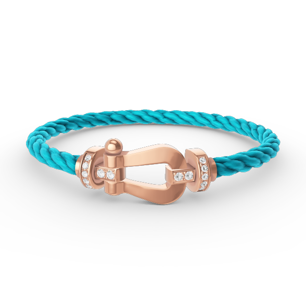 [ROYAL]FORCE LARGE HORSESHOE HALF DIAMOND BRACELET ROSE GOLD