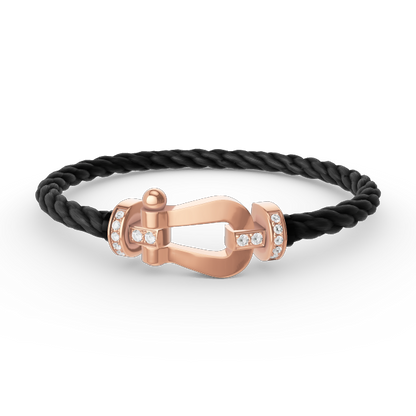 [ROYAL]FORCE LARGE HORSESHOE HALF DIAMOND BRACELET ROSE GOLD