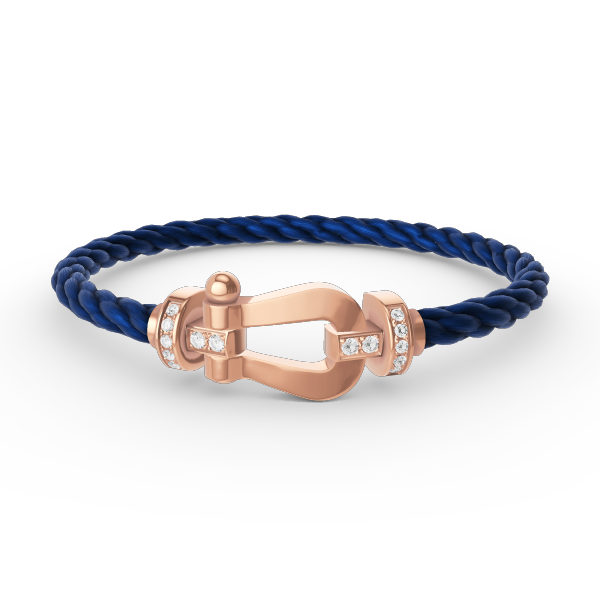 [ROYAL]FORCE LARGE HORSESHOE HALF DIAMOND BRACELET ROSE GOLD