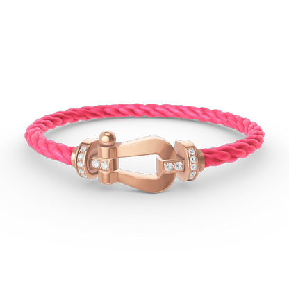 [ROYAL]FORCE LARGE HORSESHOE HALF DIAMOND BRACELET ROSE GOLD