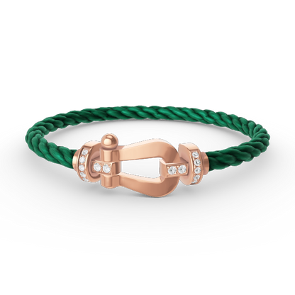 [ROYAL]FORCE LARGE HORSESHOE HALF DIAMOND BRACELET ROSE GOLD