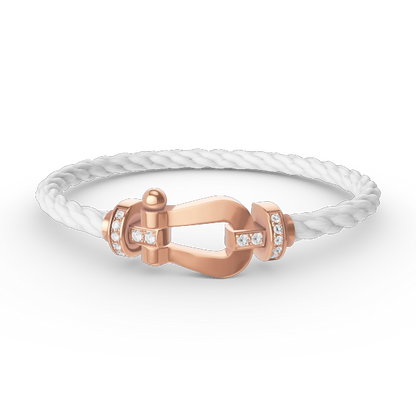 [ROYAL]FORCE LARGE HORSESHOE HALF DIAMOND BRACELET ROSE GOLD