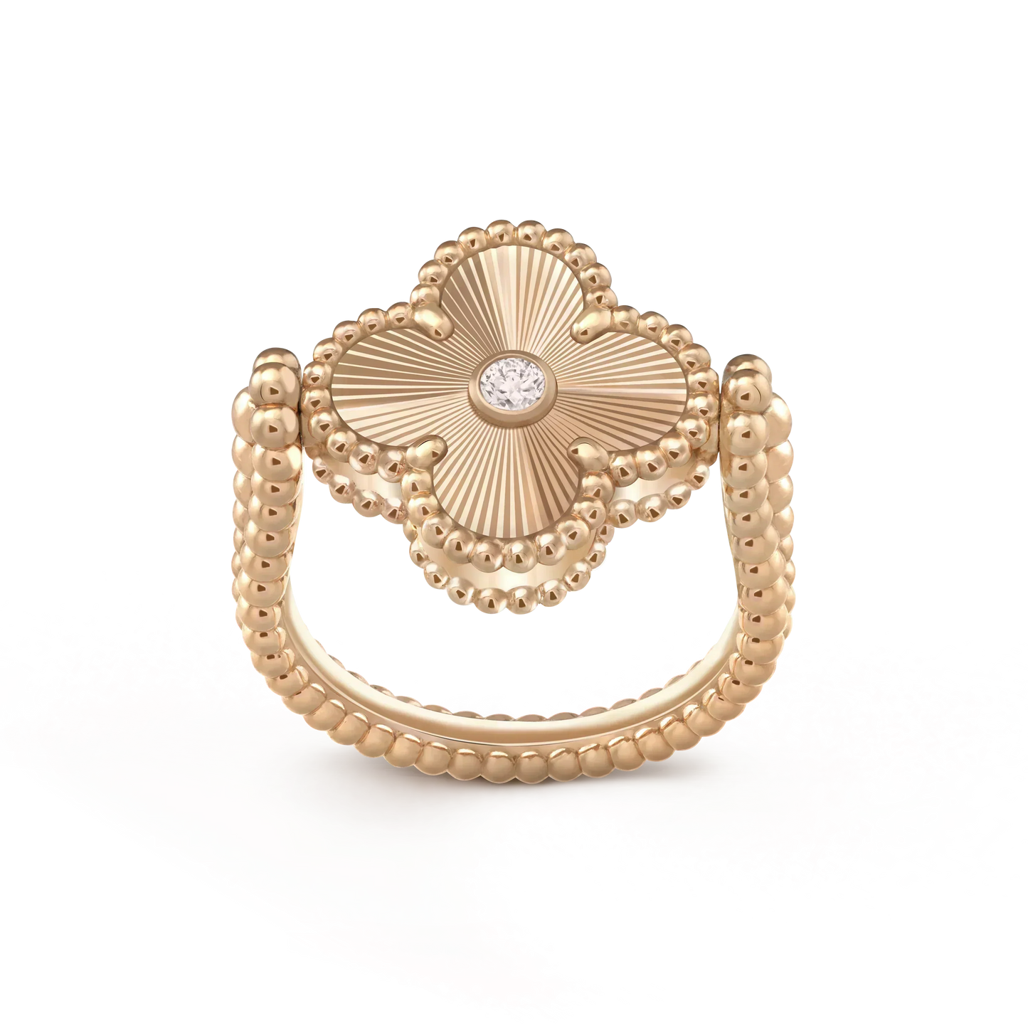 [Royal Jewellery]CLOVER RIVERSIBLE PINK GOLD RING