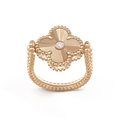 [Royal Jewellery]CLOVER RIVERSIBLE PINK GOLD RING