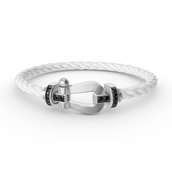 [ROYAL]FORCE LARGE HORSESHOE BLACK DIAMOND BRACELET SILVER