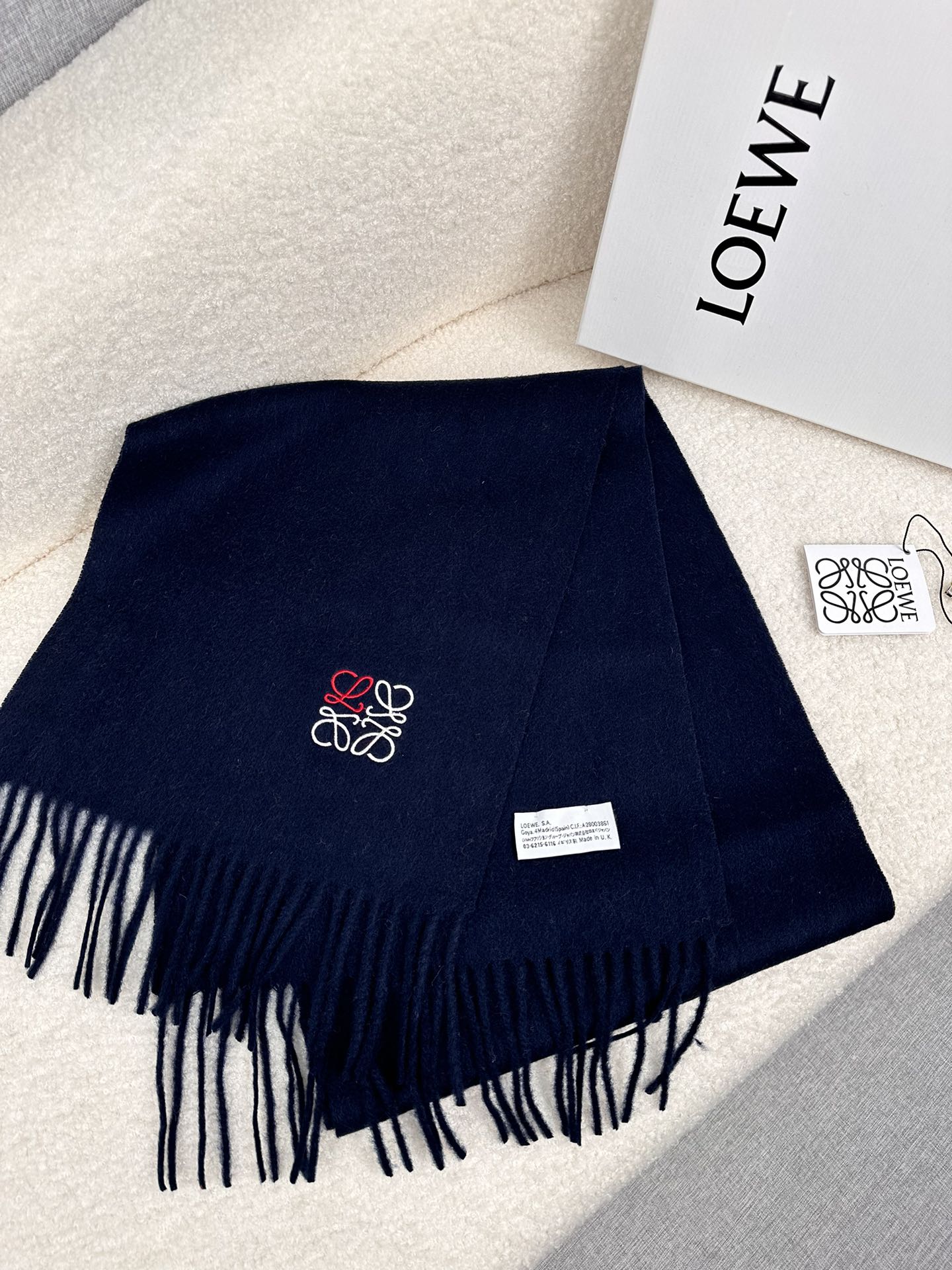 SCARF 180 CM IN NAVY BLUE CASHMERE 353155