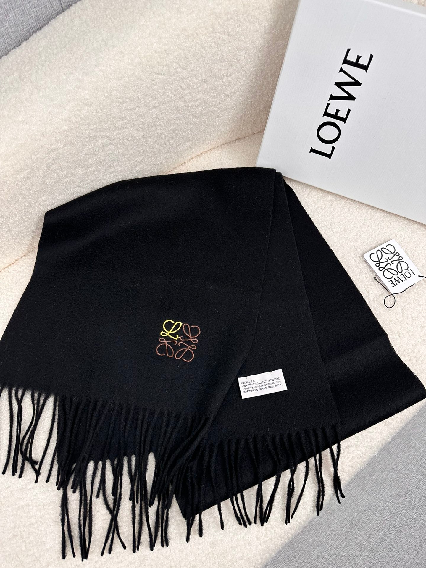 SCARF 180 CM IN BLACK CASHMERE 353157