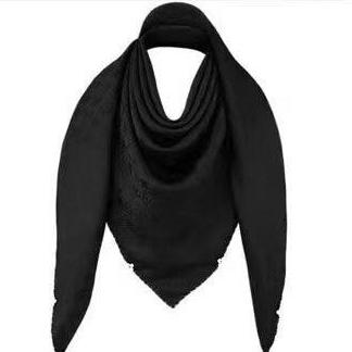 EVERMORE SCARF 140 CM IN BLACK SILK AND WOOL 396258