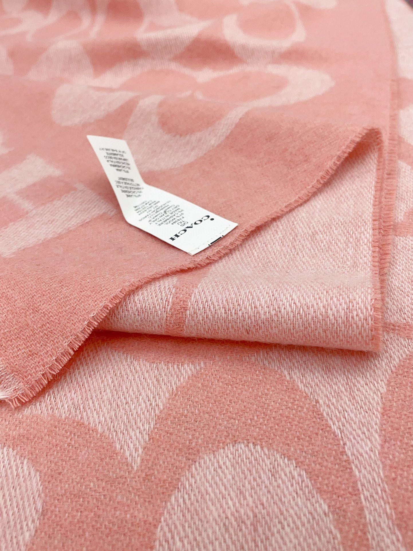 CLASSIC MONOGRAM LOGO WOOL SCARF 195 CM FLAMINGO PINK 316253