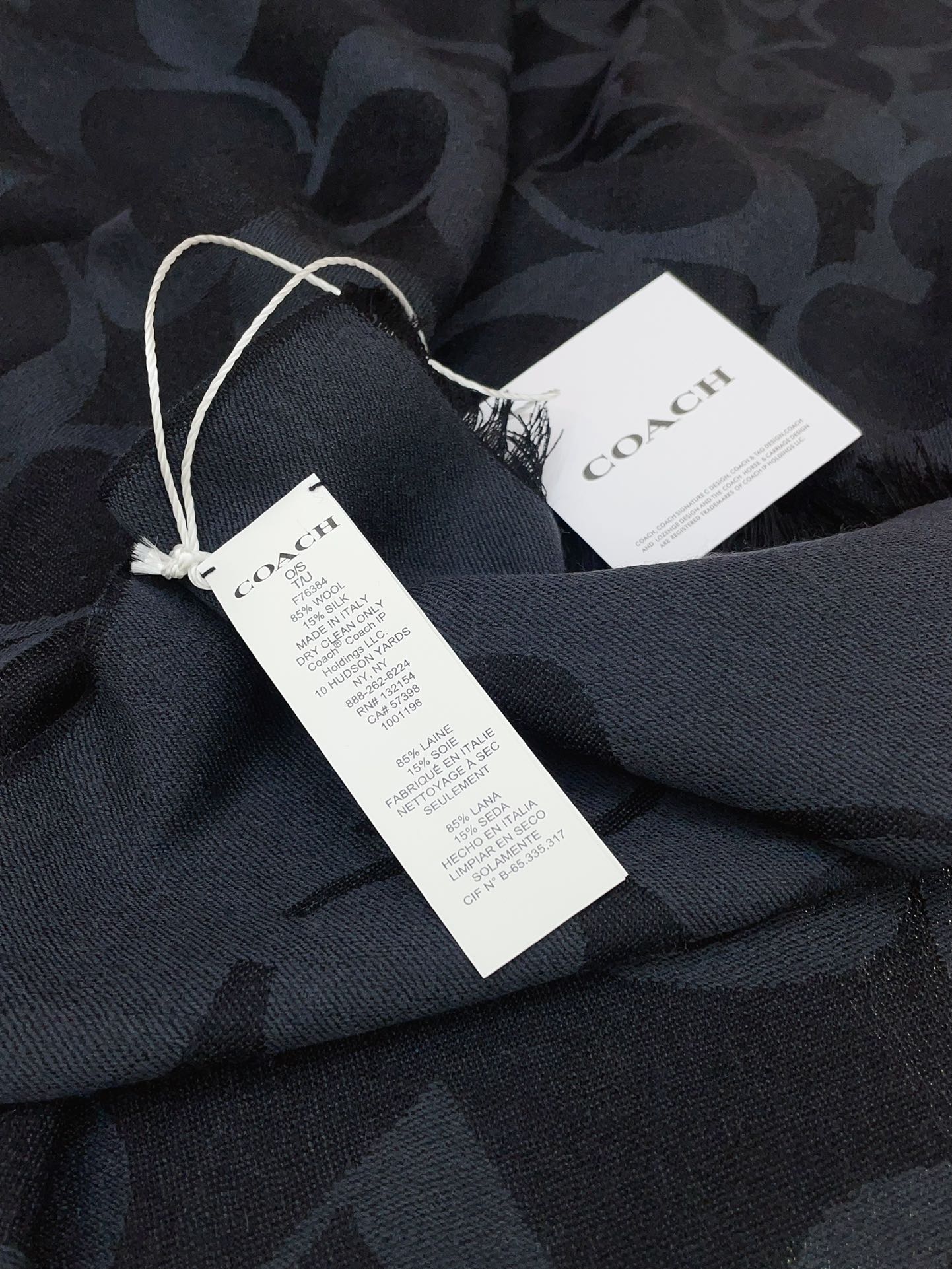 SCARF 180 CM IN BLACK CASHMERE 332873