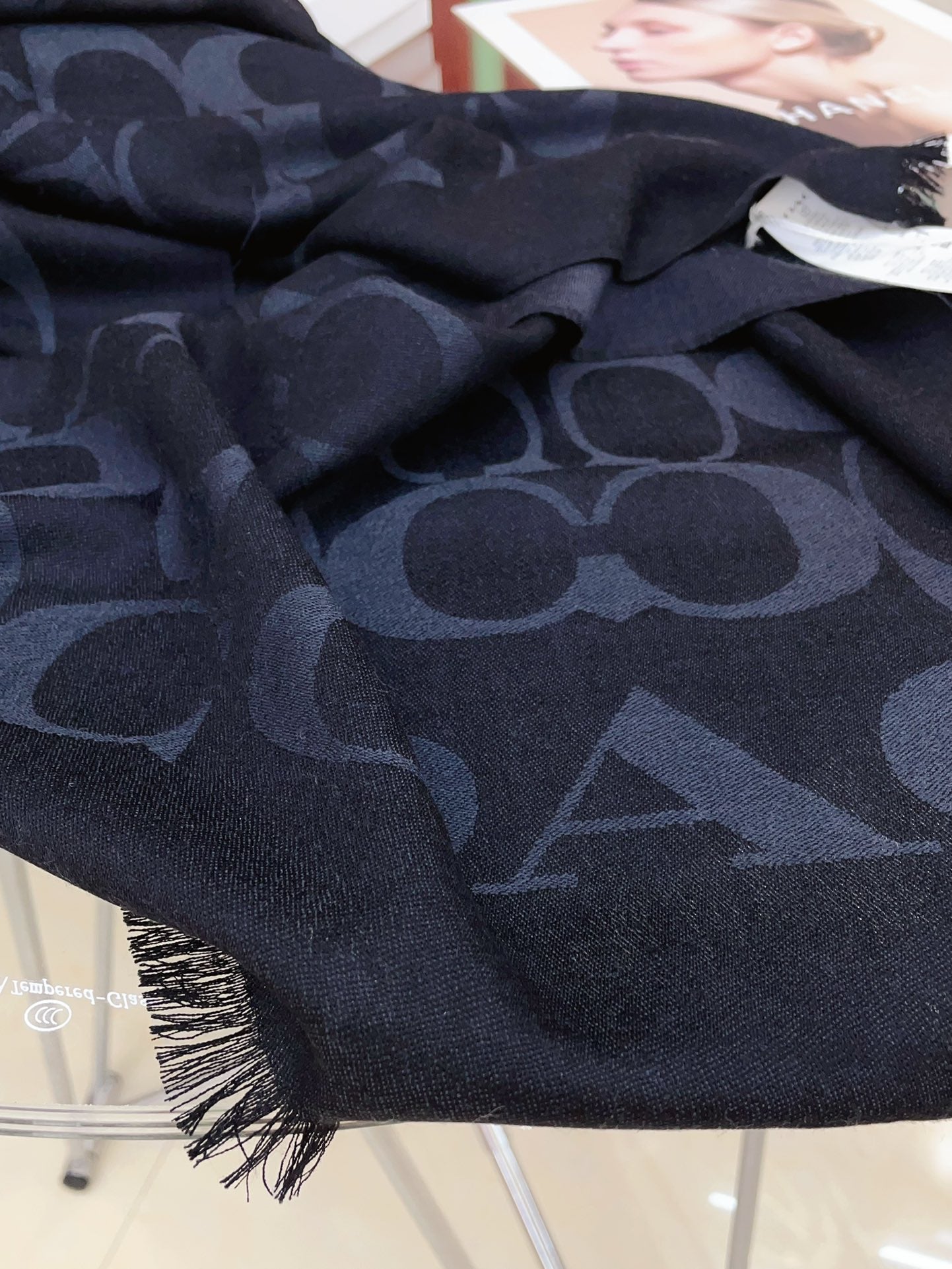 SCARF 180 CM IN BLACK CASHMERE 332873