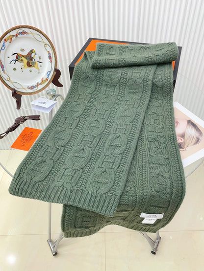 FAUBOURG MUFFLER 170 CM IN HUNTER GREEN CASHMERE