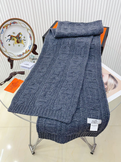 FAUBOURG MUFFLER 170 CM IN PEGEON BLUE CASHMERE