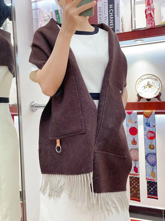 CARGO MUFFLER 190 CM IN CHESTNUT BROWN CASHMERE 375382