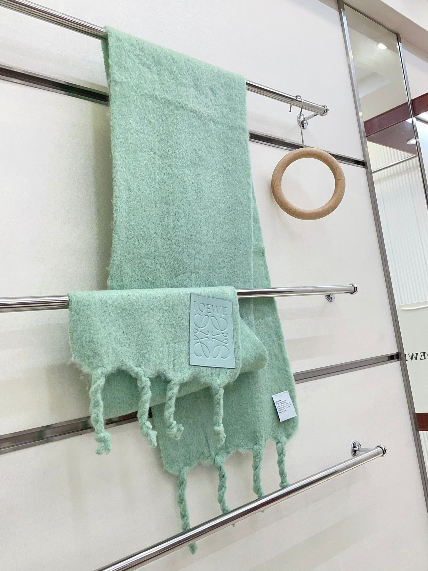 SCARF 200 CM IN MINT GREEN MOHAIR 379798