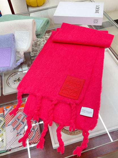 SCARF 200 CM IN CHERRY RED MOHAIR 379800