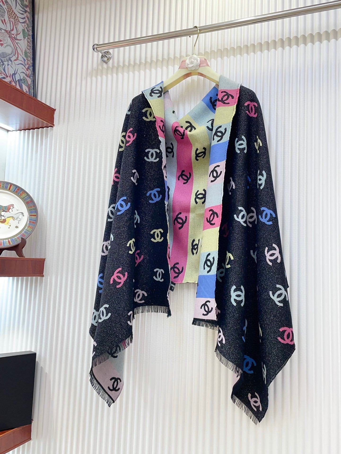 RAINBOW SCARF 180 CM IN COLORFUL CASHMERE AND WOOL 390961