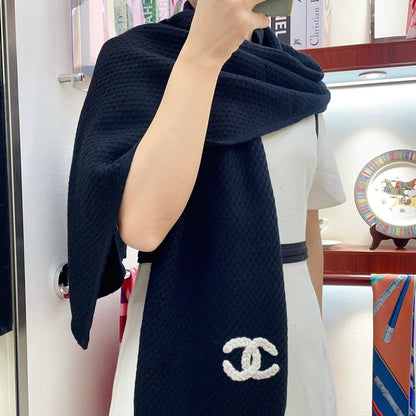 SCARF 190 CM IN BLACK CASHMERE 393184