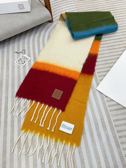 SCARF 185 CM IN COLORFUL GRADIENT WOOL AND MOHAIR 396249