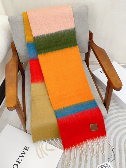 SCARF 185 CM IN COLORFUL GRADIENT WOOL AND MOHAIR 396251