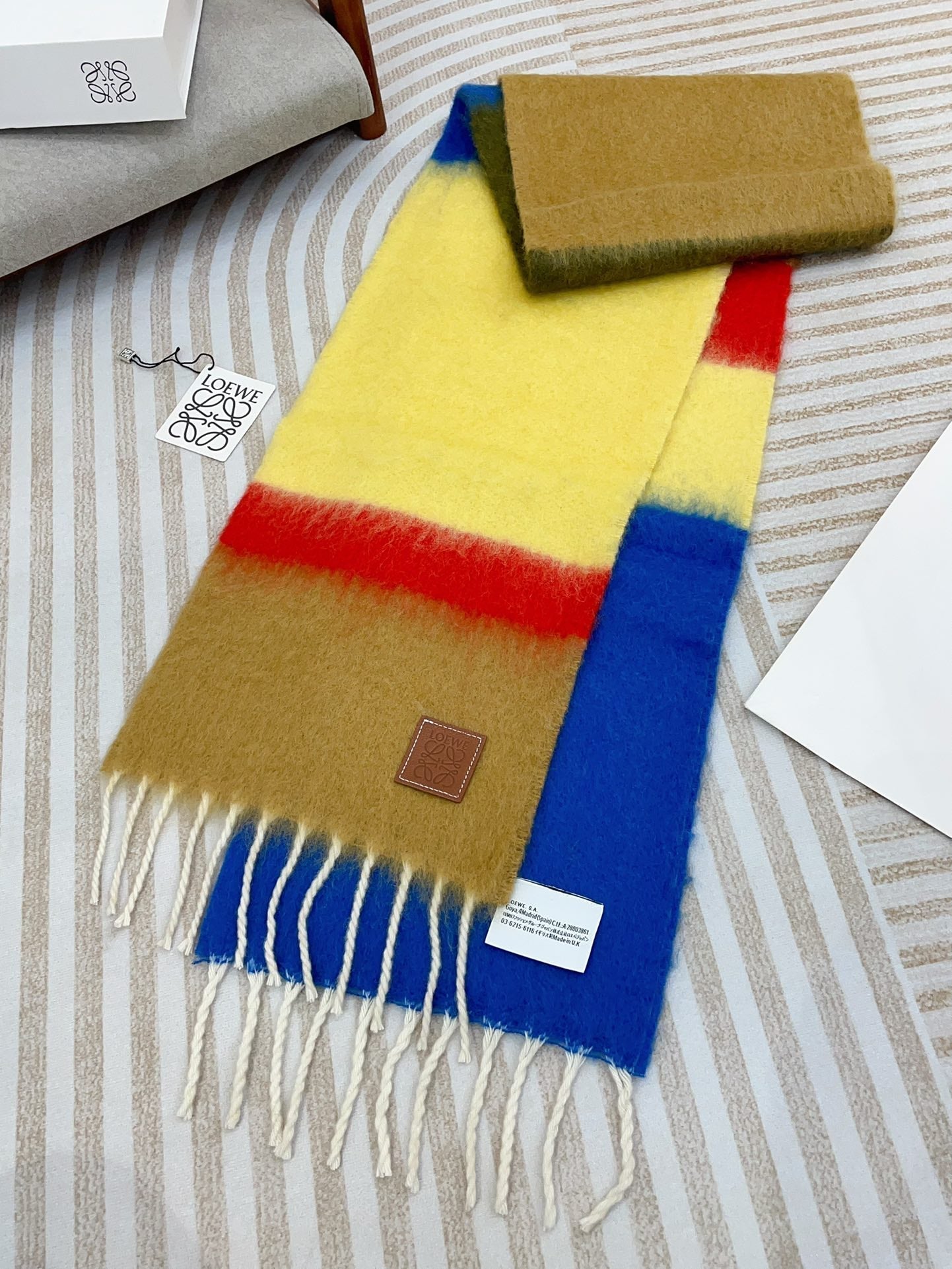 SCARF 185 CM IN COLORFUL GRADIENT WOOL AND MOHAIR 396252