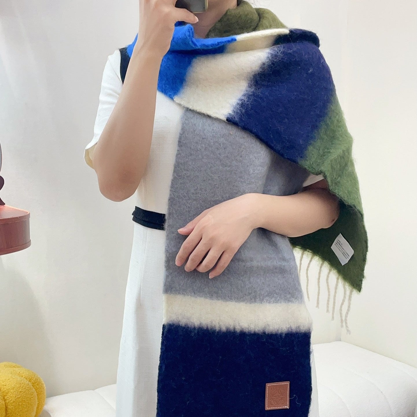 SCARF 185 CM IN COLORFUL GRADIENT WOOL AND MOHAIR 396253