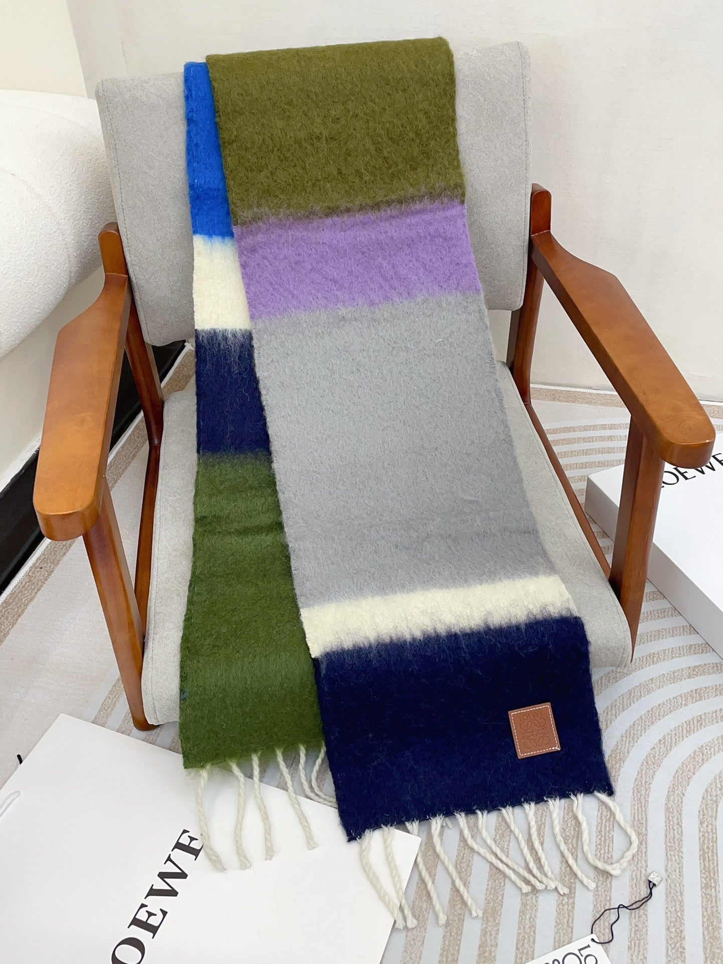 SCARF 185 CM IN COLORFUL GRADIENT WOOL AND MOHAIR 396253