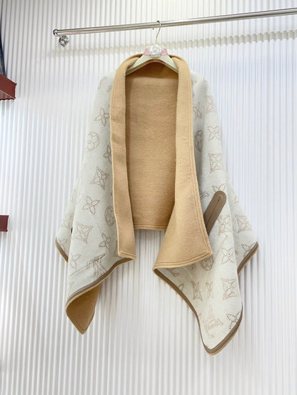 CAPE PONCHO 180 CM IN BEIGE CASHMERE 398272