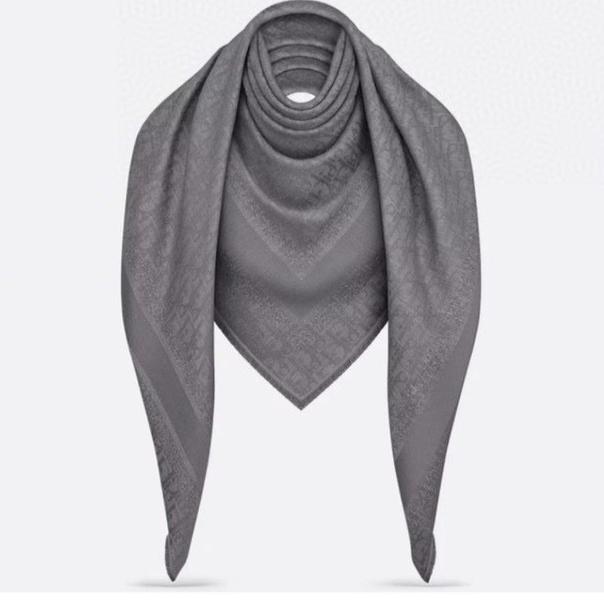 SQUARE SCARF 140 CM IN COOL GRAY WOOL AND SILK  408661