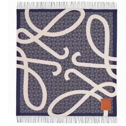 ANAGRAM SCARF 140 CM IN NAVY BLUE WOOL 410215