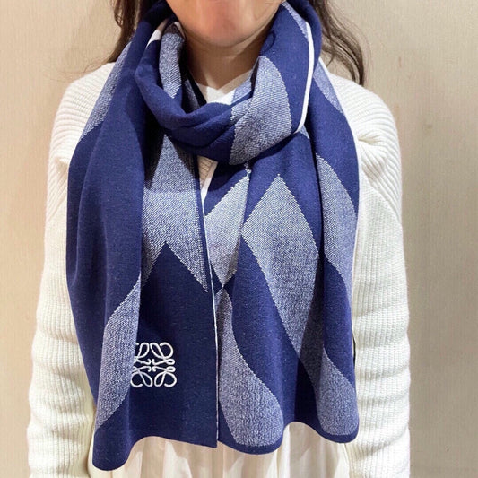 SCARF 180 CM IN INDIGO BLUE CASHMERE 386731