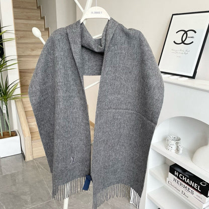 SCARF 180 CM IN SHADOW GRAY CASHMERE 396552