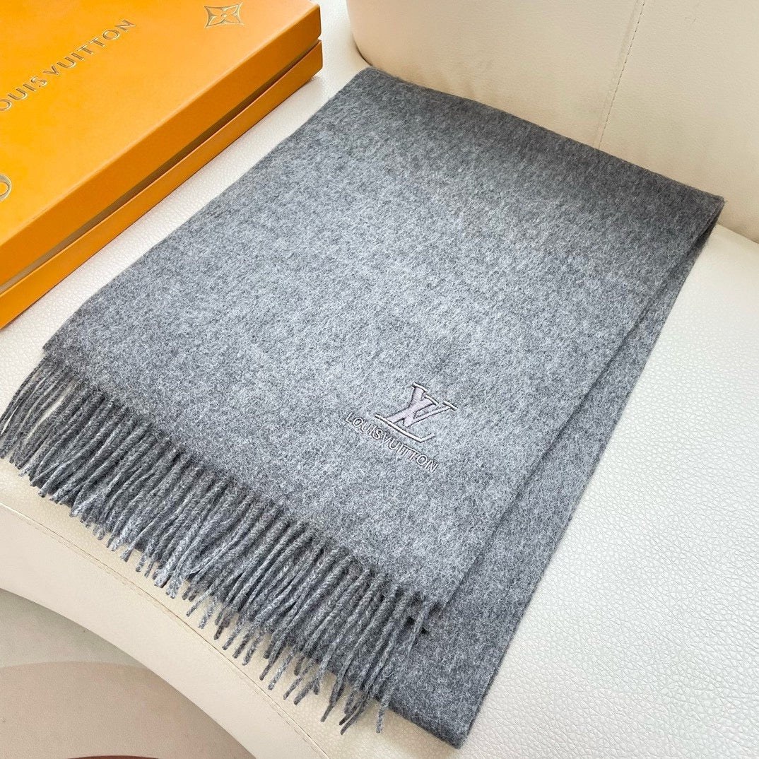 SCARF 180 CM IN SHADOW GRAY CASHMERE 396552