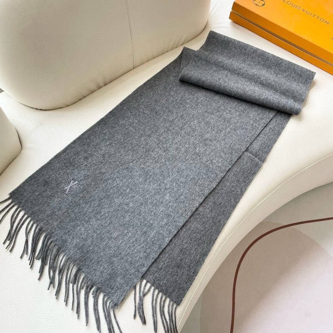 SCARF 180 CM IN SHADOW GRAY CASHMERE 396552