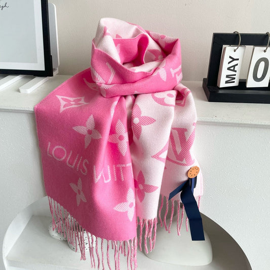 ESSENTIAL SCARF 186 CM IN BRIGHT PINK WOOL 399776