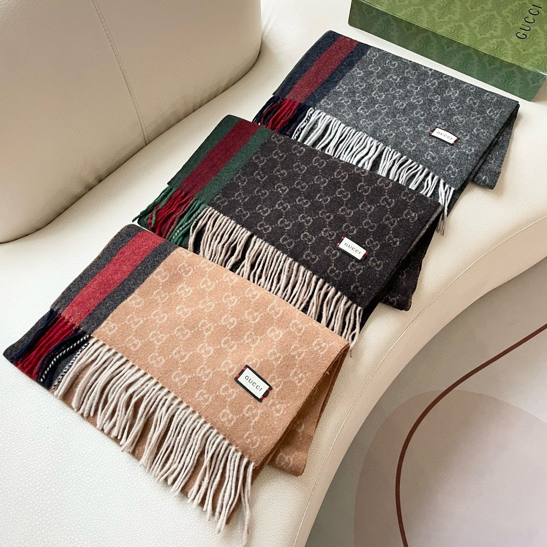 SCARF 200 CM IN PEANUT BROWN MONOGRAM CASHMERE  399766